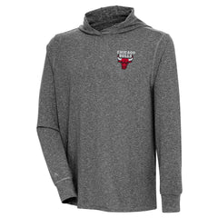 Chicago Bulls Antigua Saga Long Sleeve Hoodie T-Shirt Heather Black - NBA