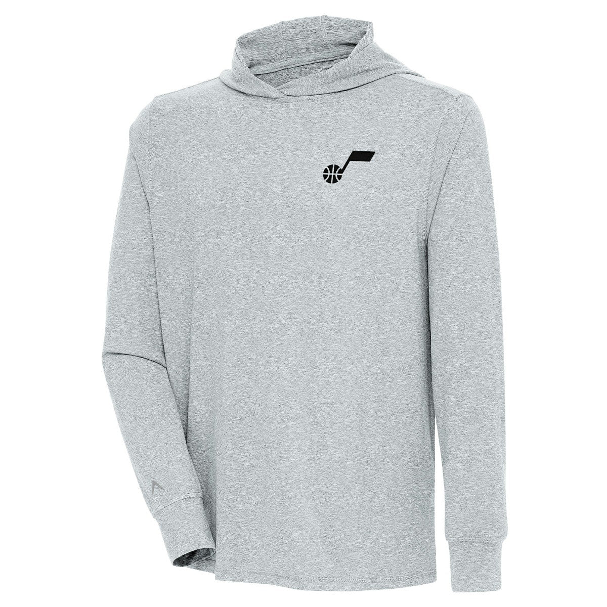 Utah Jazz Antigua Saga Long Sleeve Hoodie T-Shirt Heather Gray - NBA