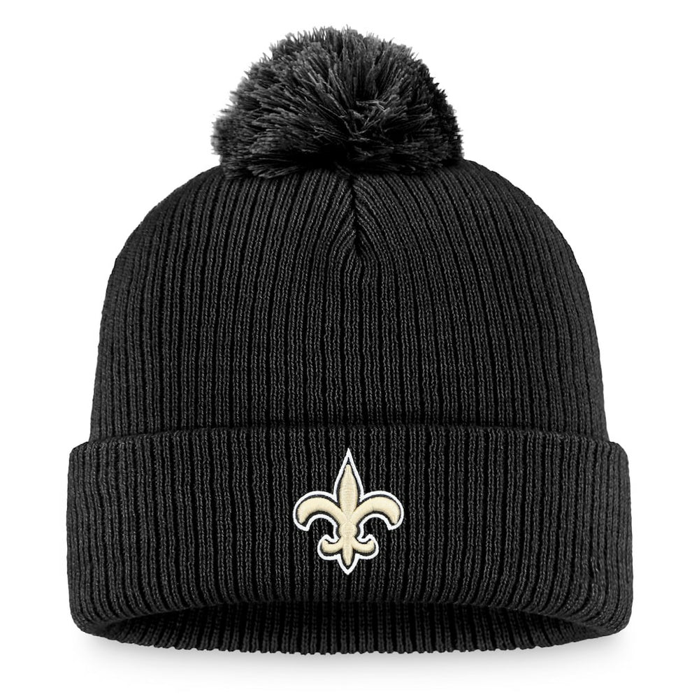 New Orleans Saints Women's Logo Cuffed Knit Hat with Pom Black | Fanatics