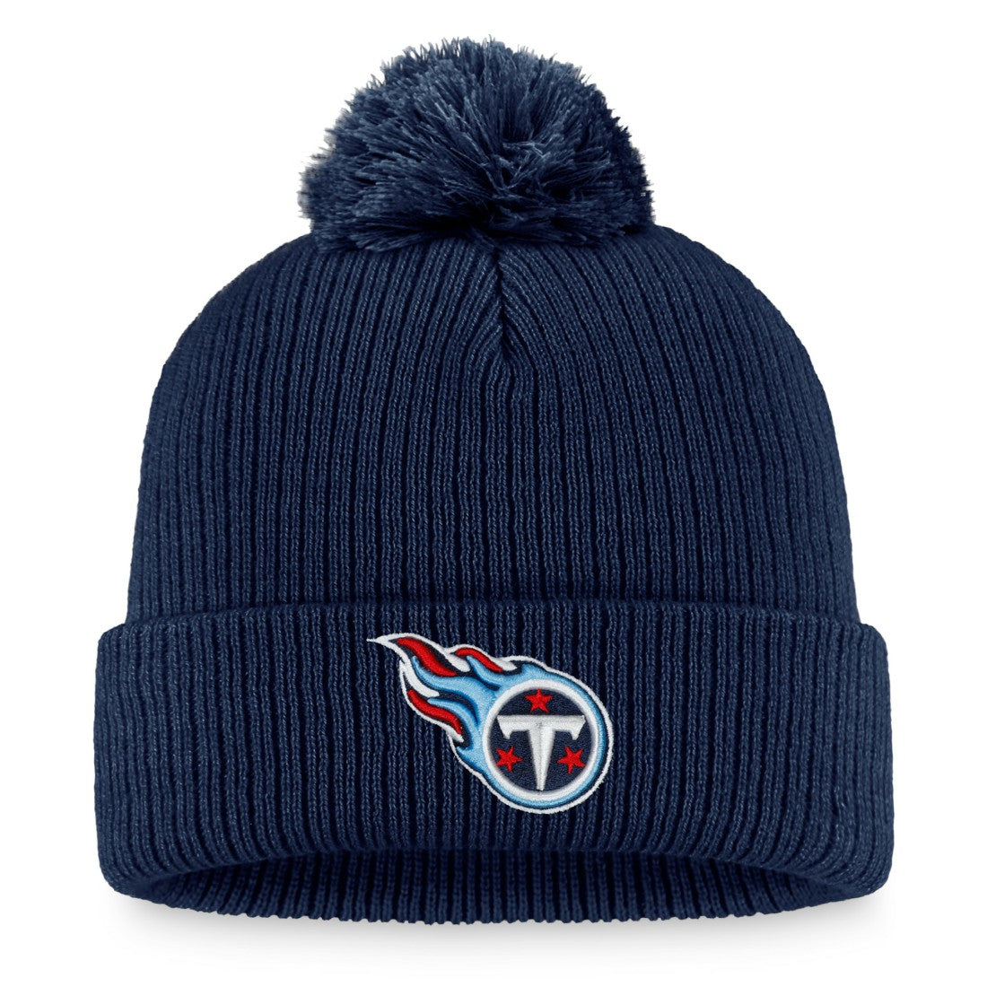 Tennessee Titans Women's Logo Cuffed Knit Hat with Pom Navy | Fanatics