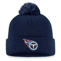 Tennessee Titans Women's Logo Cuffed Knit Hat with Pom Navy | Fanatics