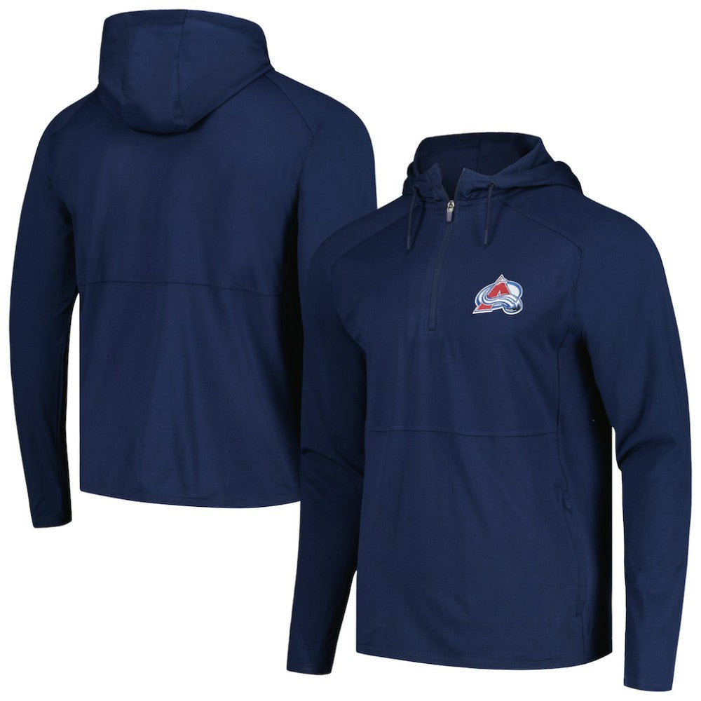 Colorado Avalanche Antigua Spikes Raglan Quarter-Zip Hoodie - Heather Navy - NHL