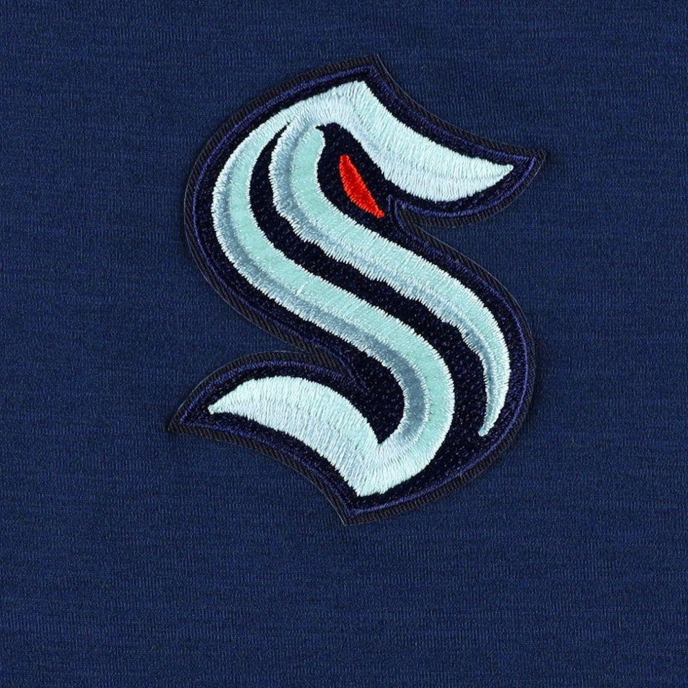 Seattle Kraken Antigua Spikes Raglan Quarter-Zip Hoodie - Heather Navy - NHL
