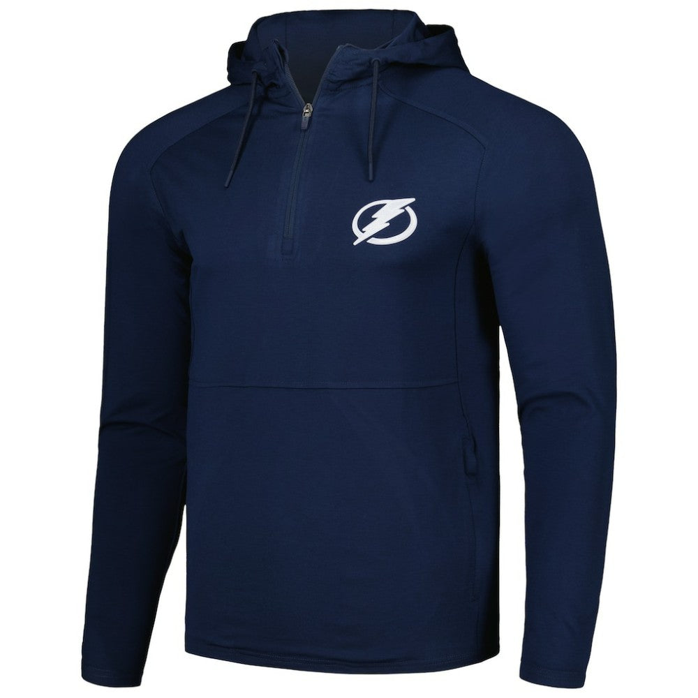 Tampa Bay Lightning Antigua Spikes Raglan Quarter-Zip Hoodie - Heather Navy - NHL