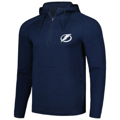 Tampa Bay Lightning Antigua Spikes Raglan Quarter-Zip Hoodie - Heather Navy - NHL