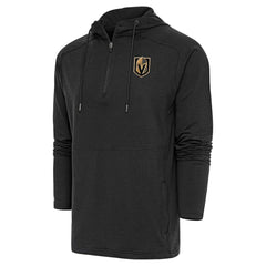 Vegas Golden Knights Antigua Spikes Raglan Quarter-Zip Hoodie - Heather Black - NHL