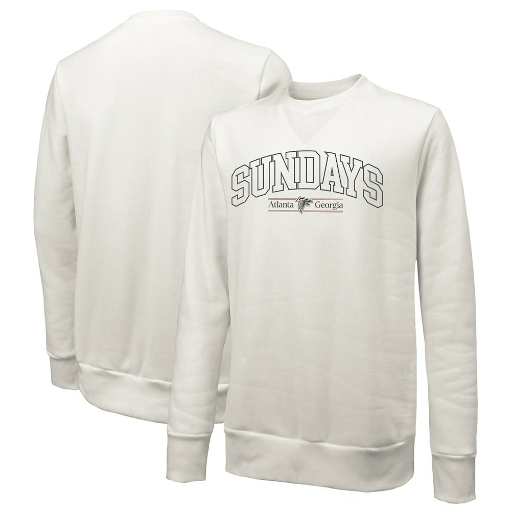 Atlanta Falcons Majestic Threads Unisex Sundays Block Letter Crewneck Pullover Sweatshirt White | NFL