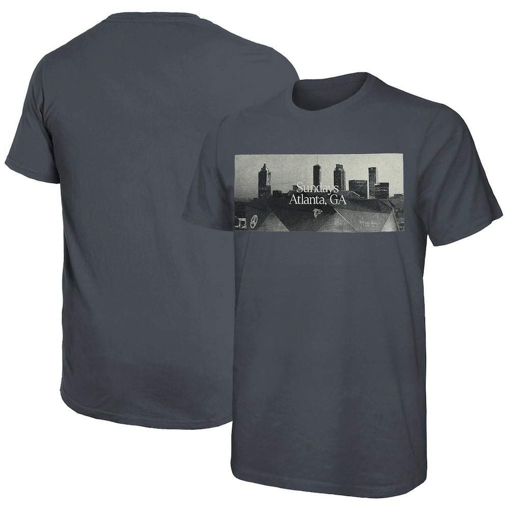 Atlanta Falcons Majestic Threads Sundays Skyline T-Shirt Gray | NFL