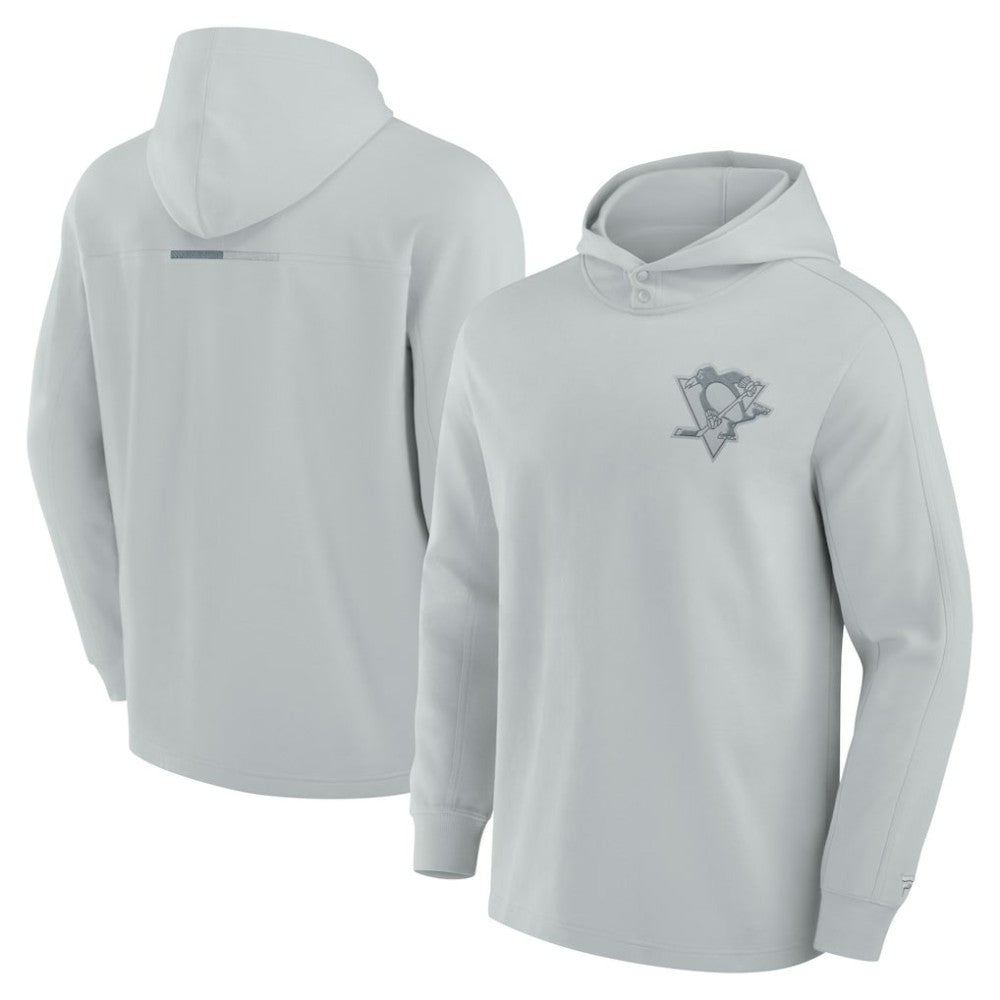 Pittsburgh Penguins Fanatics Elements Lightweight Tri-Blend Fleece Hoodie - Gray - NHL