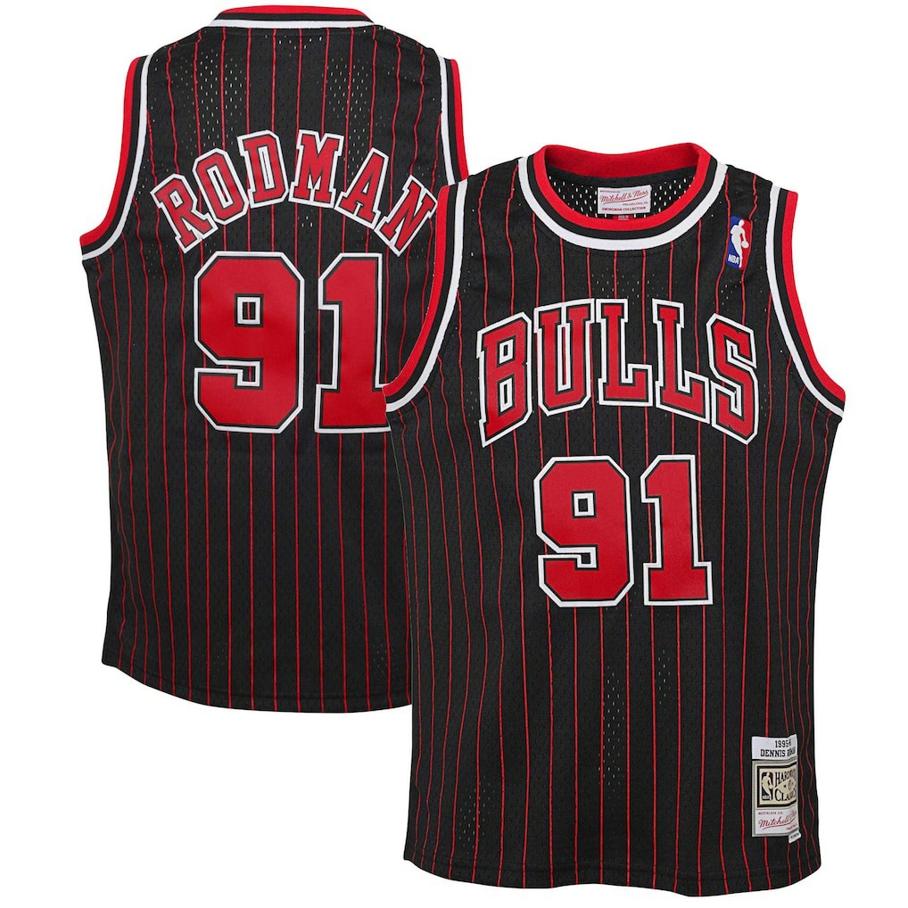 Dennis Rodman Chicago Bulls Youth 1995/96 Hardwood Classics Swingman Jersey Black - NBA