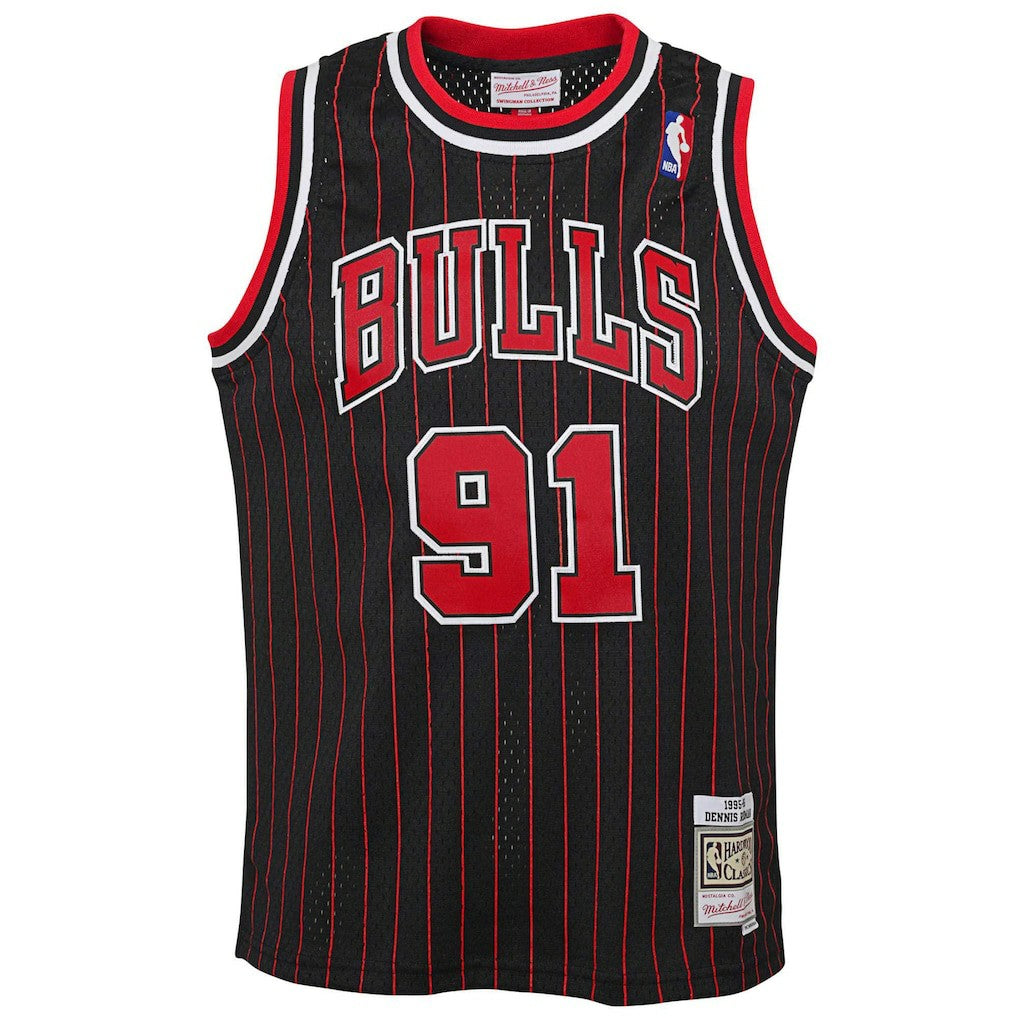 Dennis Rodman Chicago Bulls Youth 1995/96 Hardwood Classics Swingman Jersey Black - NBA