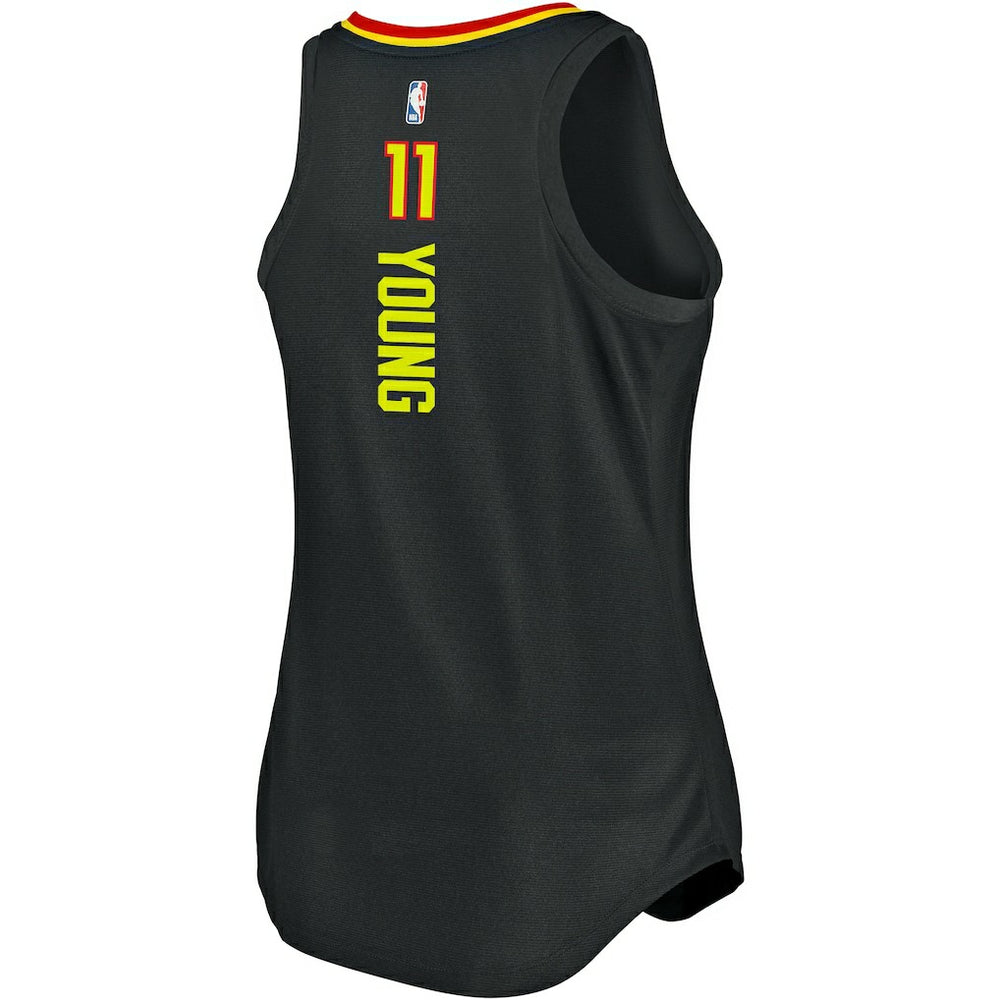 Trae Young Atlanta Hawks Women's Fast Break Tank Jersey Icon Edition Black - NBA