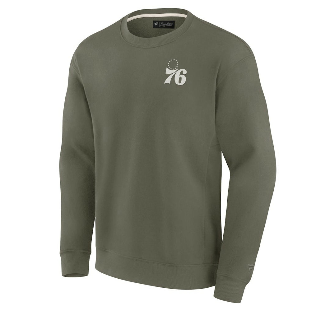 Philadelphia 76ers Unisex Elements Super Soft Fleece Pullover Sweatshirt Olive - NBA