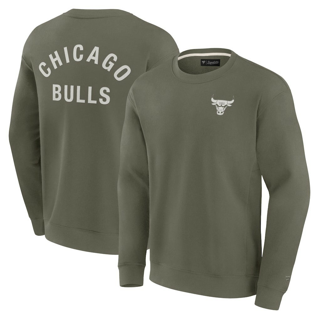 Chicago Bulls Unisex Elements Super Soft Fleece Pullover Sweatshirt Olive - NBA