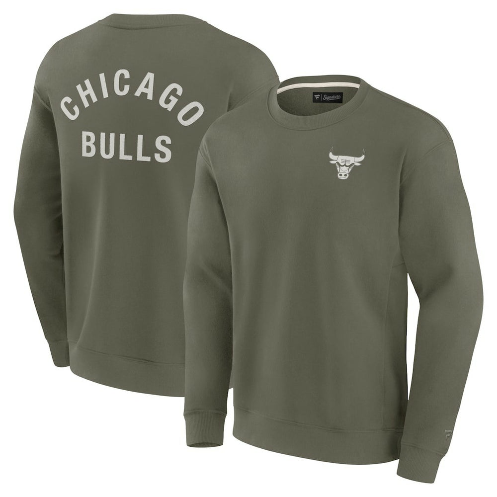 Chicago Bulls Unisex Elements Super Soft Fleece Pullover Sweatshirt Olive - NBA