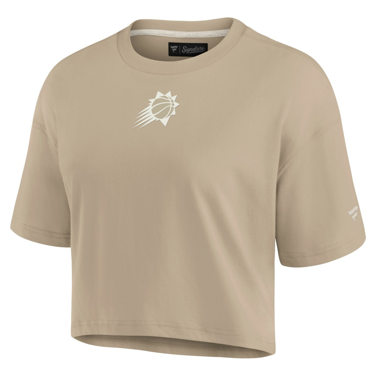 Phoenix Suns Women's Elements Super Soft Boxy Cropped T-Shirt Khaki - NBA