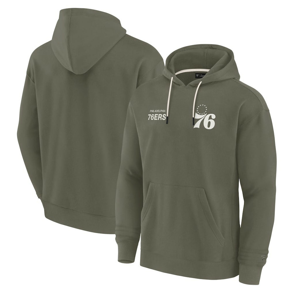 Philadelphia 76ers Unisex Elements Super Soft Fleece Pullover Hoodie Olive - NBA