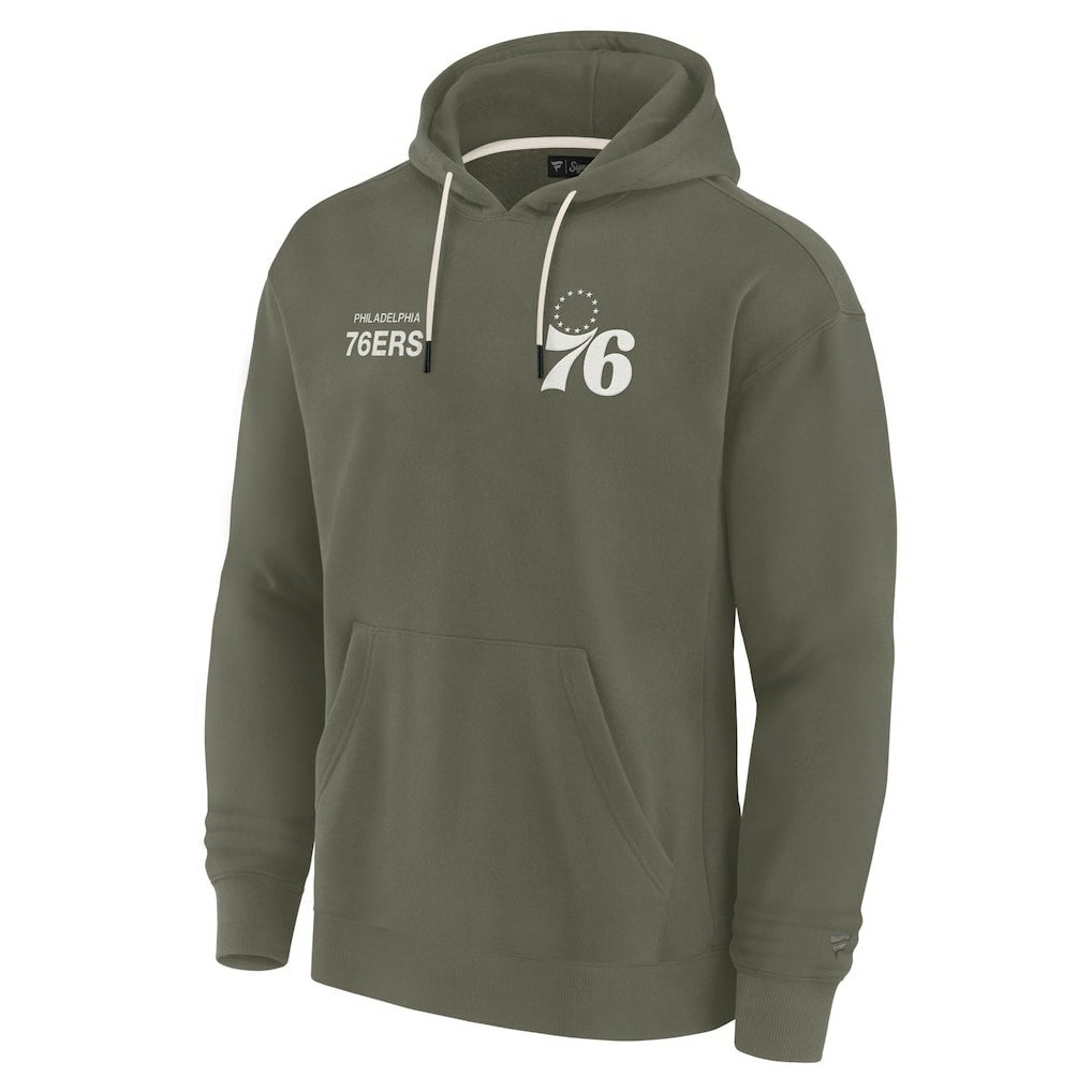Philadelphia 76ers Unisex Elements Super Soft Fleece Pullover Hoodie Olive - NBA