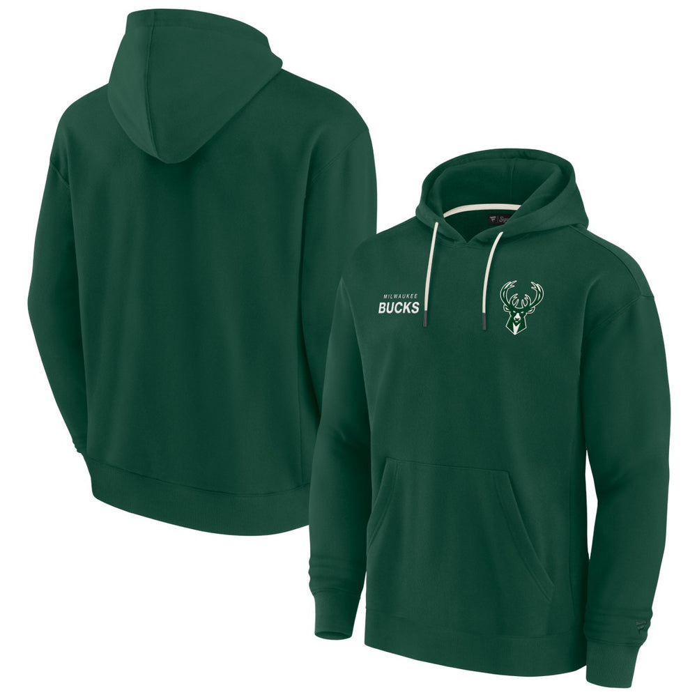 Milwaukee Bucks Unisex Elements Super Soft Fleece Pullover Hoodie Hunter Green - NBA