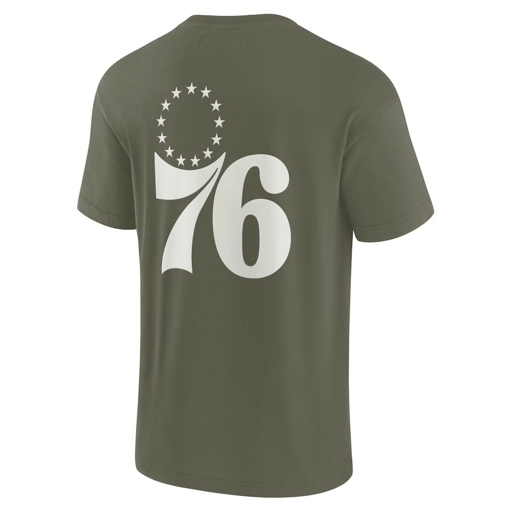 Philadelphia 76ers Unisex Elements Super Soft Short Sleeve T-Shirt Olive - NBA