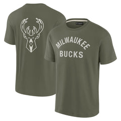 Milwaukee Bucks Unisex Elements Super Soft Short Sleeve T-Shirt Olive - NBA