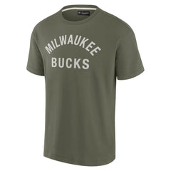 Milwaukee Bucks Unisex Elements Super Soft Short Sleeve T-Shirt Olive - NBA