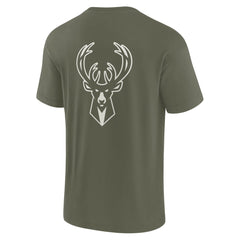 Milwaukee Bucks Unisex Elements Super Soft Short Sleeve T-Shirt Olive - NBA