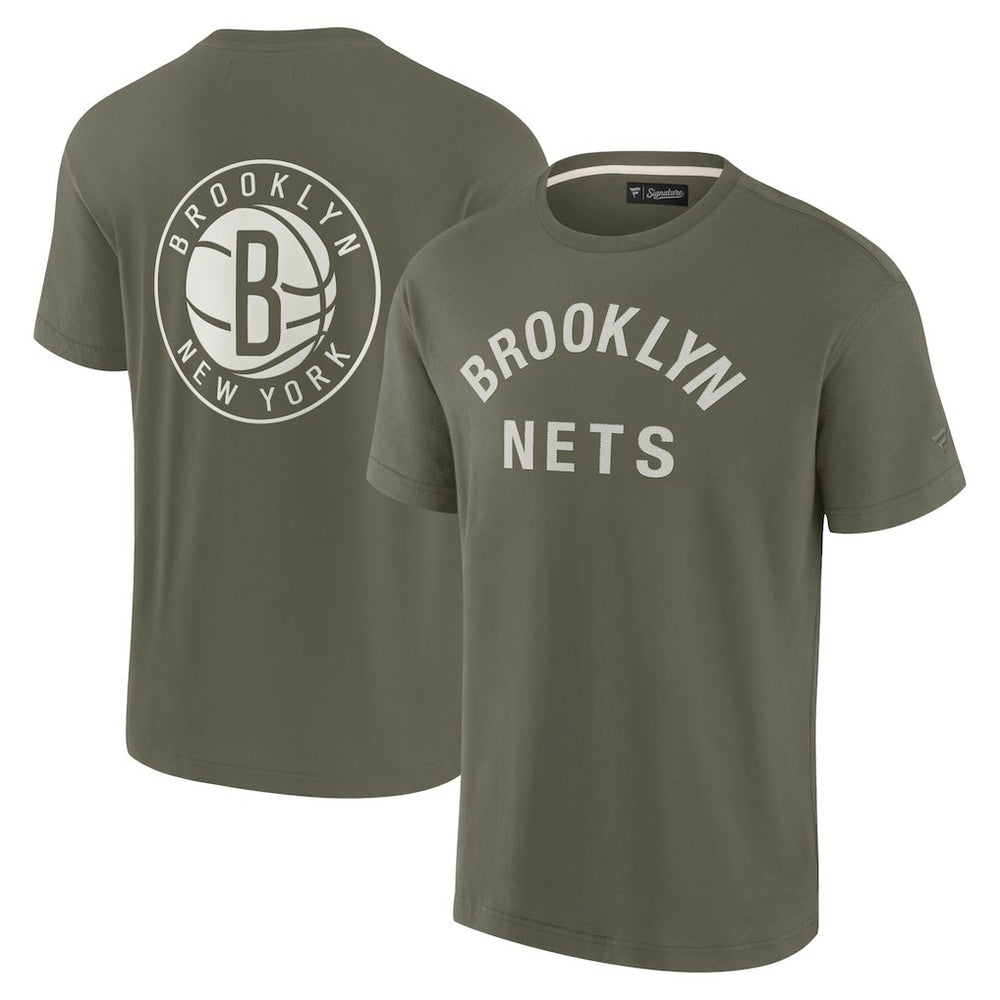 Brooklyn Nets Unisex Elements Super Soft Short Sleeve T-Shirt Olive - NBA