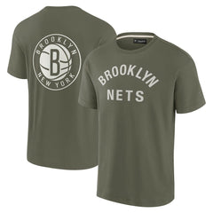 Brooklyn Nets Unisex Elements Super Soft Short Sleeve T-Shirt Olive - NBA