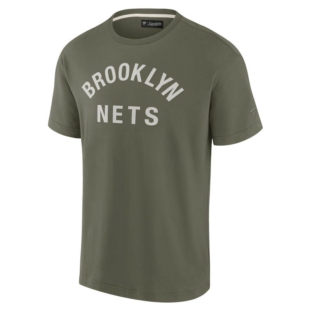 Brooklyn Nets Unisex Elements Super Soft Short Sleeve T-Shirt Olive - NBA