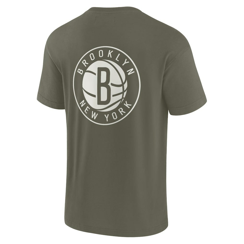 Brooklyn Nets Unisex Elements Super Soft Short Sleeve T-Shirt Olive - NBA