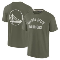 Golden State Warriors Unisex Elements Super Soft Short Sleeve T-Shirt Olive - NBA