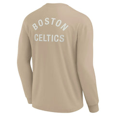 Boston Celtics Unisex Elements Super Soft Long Sleeve T-Shirt Khaki - NBA