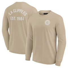 LA Clippers Unisex Elements Super Soft Long Sleeve T-Shirt Khaki - NBA