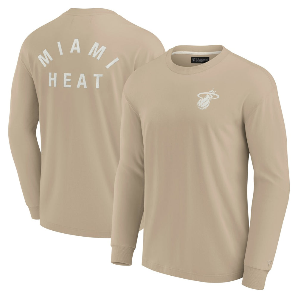 Miami Heat Unisex Elements Super Soft Long Sleeve T-Shirt Khaki - NBA