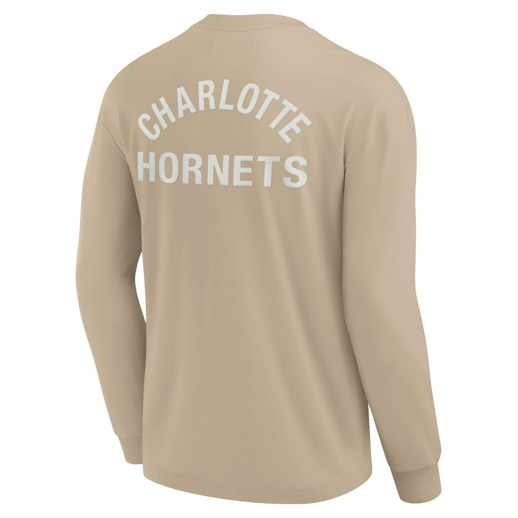 Charlotte Hornets Unisex Elements Super Soft Long Sleeve T-Shirt Khaki - NBA