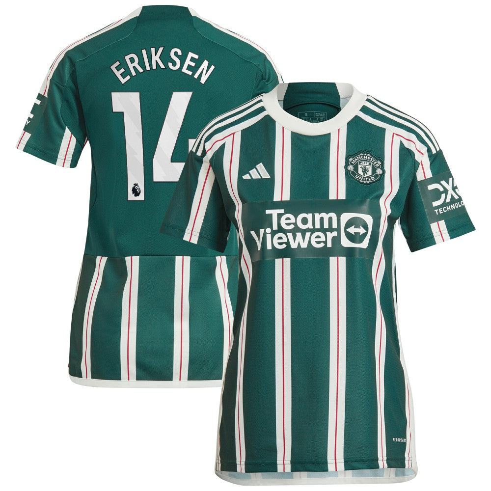 Christian Eriksen Manchester United Women's 2023/24 Away Replica Player Jersey Green | Adidas discount