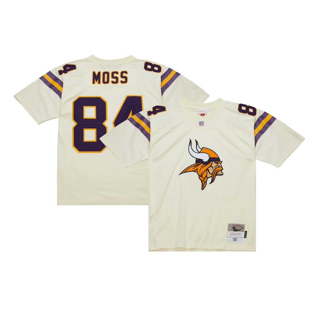 Randy Moss Minnesota Vikings Chainstitch Legacy Jersey Cream | Mitchell & Ness