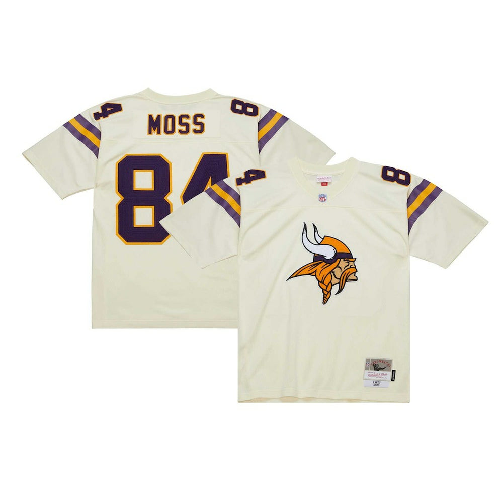 Randy Moss Minnesota Vikings Chainstitch Legacy Jersey Cream | Mitchell & Ness