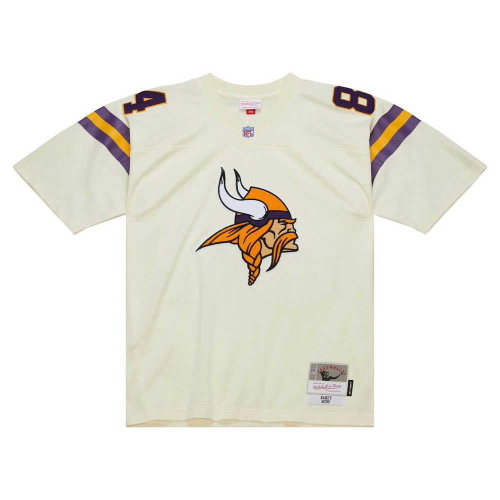Randy Moss Minnesota Vikings Chainstitch Legacy Jersey Cream | Mitchell & Ness