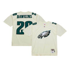 Brian Dawkins Philadelphia Eagles Chainstitch Legacy Jersey Cream | Mitchell & Ness