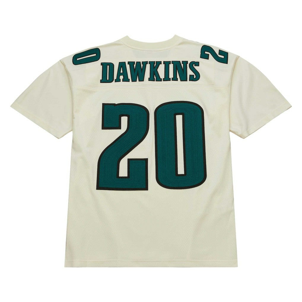 Brian Dawkins Philadelphia Eagles Chainstitch Legacy Jersey Cream | Mitchell & Ness