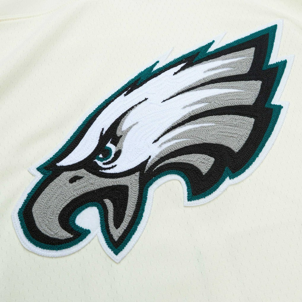 Brian Dawkins Philadelphia Eagles Chainstitch Legacy Jersey Cream | Mitchell & Ness