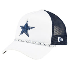 Dallas Cowboys New Era Court Sport Foam Front A-Frame 9FORTY Adjustable Trucker Hat White/Navy | NFL