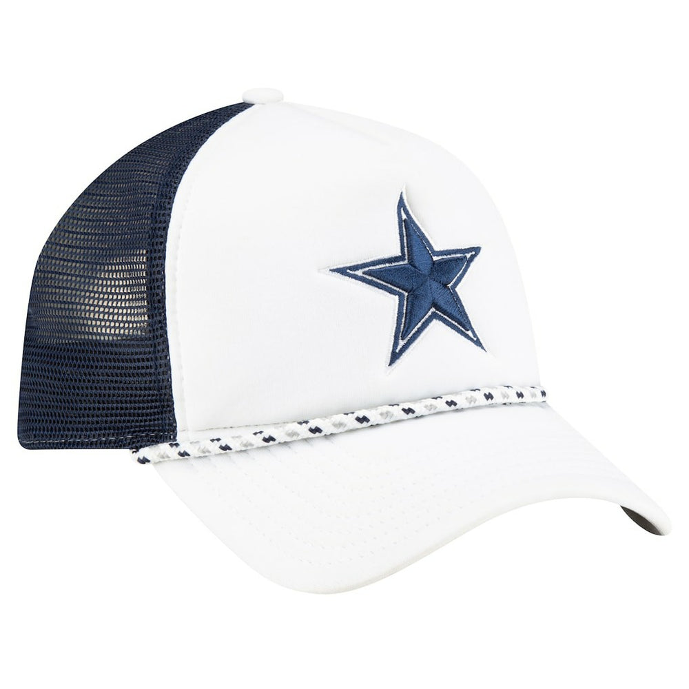 Dallas Cowboys New Era Court Sport Foam Front A-Frame 9FORTY Adjustable Trucker Hat White/Navy | NFL