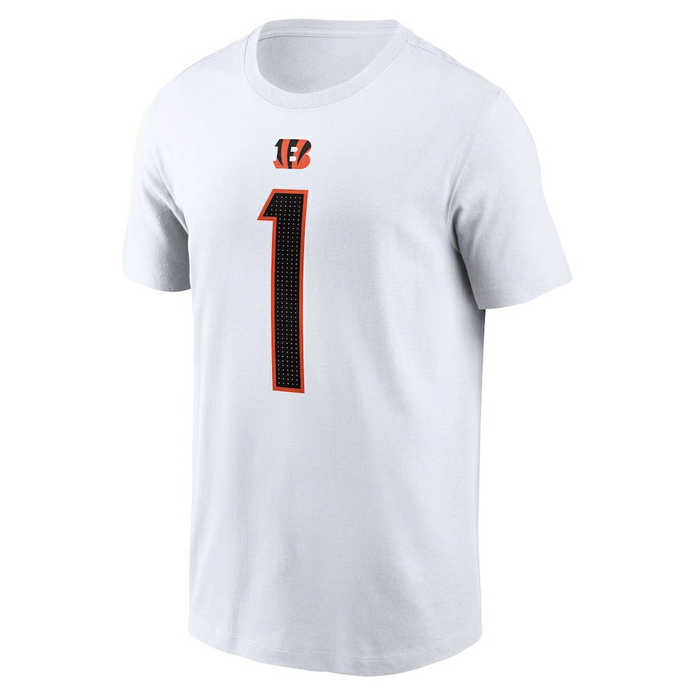Ja'Marr Chase Cincinnati Bengals Player Name & Number T-Shirt White | Nike for Sale