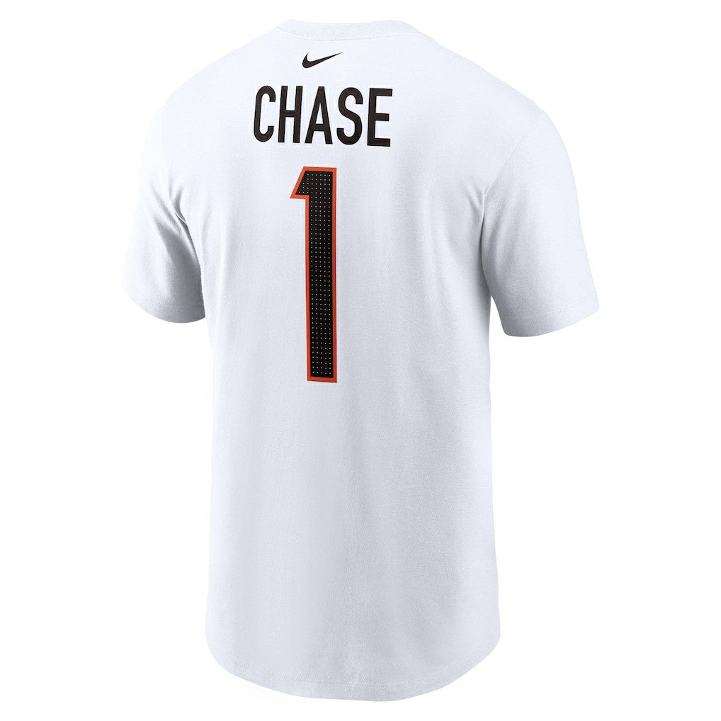 Ja'Marr Chase Cincinnati Bengals Player Name & Number T-Shirt White | Nike for Sale