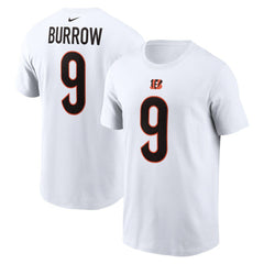 Joe Burrow Cincinnati Bengals Player Name & Number T-Shirt White | Nike for Sale