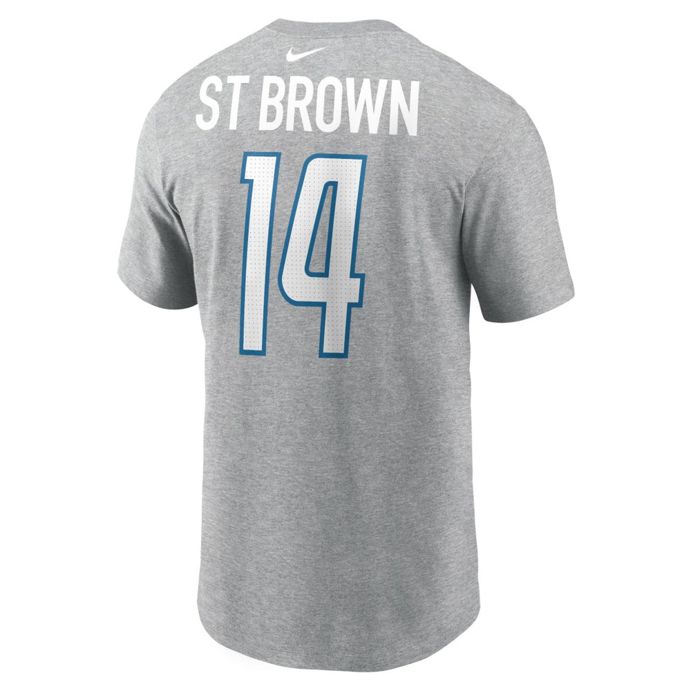 Amon-Ra St. Brown Detroit Lions Player Name & Number T-Shirt Gray | Nike for Sale