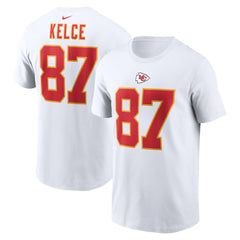 Travis Kelce Kansas City Chiefs Player Name & Number T-Shirt White | Nike for Sale